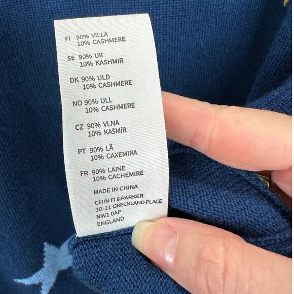 Chinti & Parker Navy Multi Star Long Sleeve Crewneck Sweater L - Picture 11 of 13